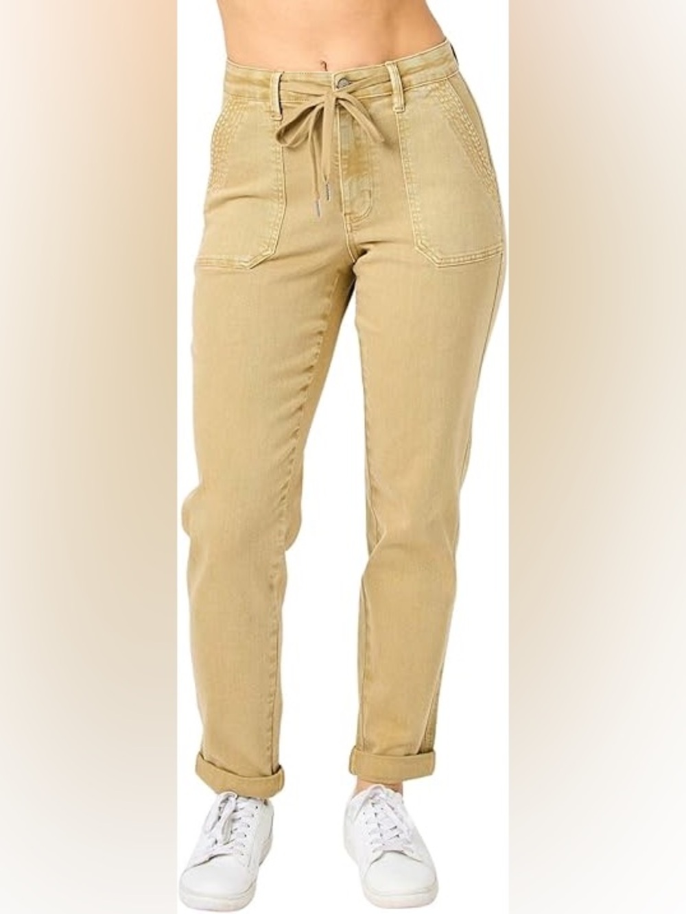 Judy Blue Garment Dyed High Waist Drawstring Pants